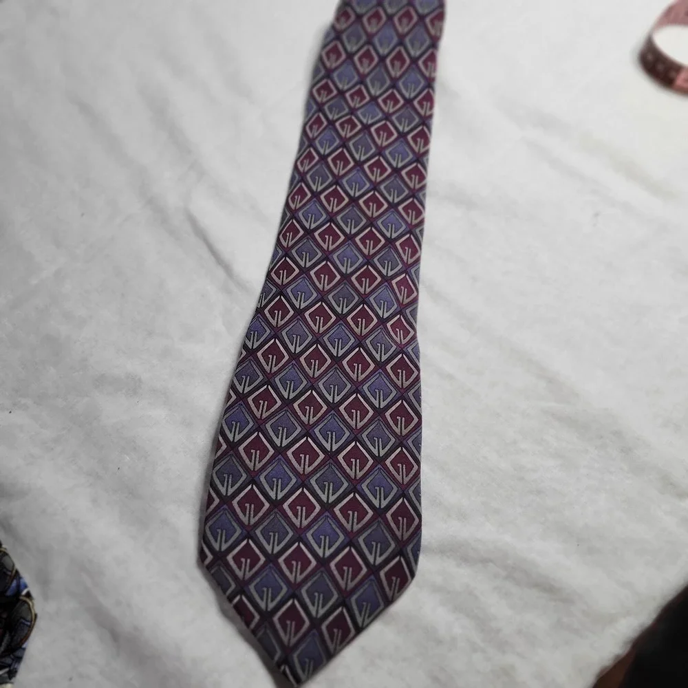 Vintage Grateful Dead Ninth Set Silk Tie Purple Geometric Diamond 1995 Hand Made
